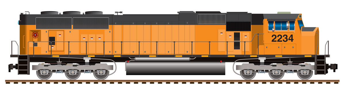 Illustrated diesel locomotive.